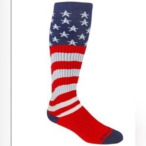 NWT … EPIC SPORTS “Size: L” Red … White & Blue Knee High Socks
